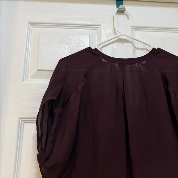 Vince Red Dolman Sleeve Blouse with Mandarin Collar - Picture 8 of 9